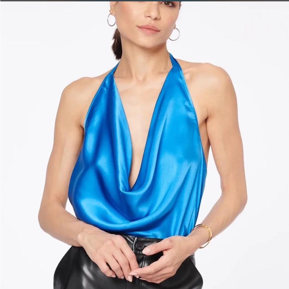 Cami NYC Vibrant Blue Drape Blouse